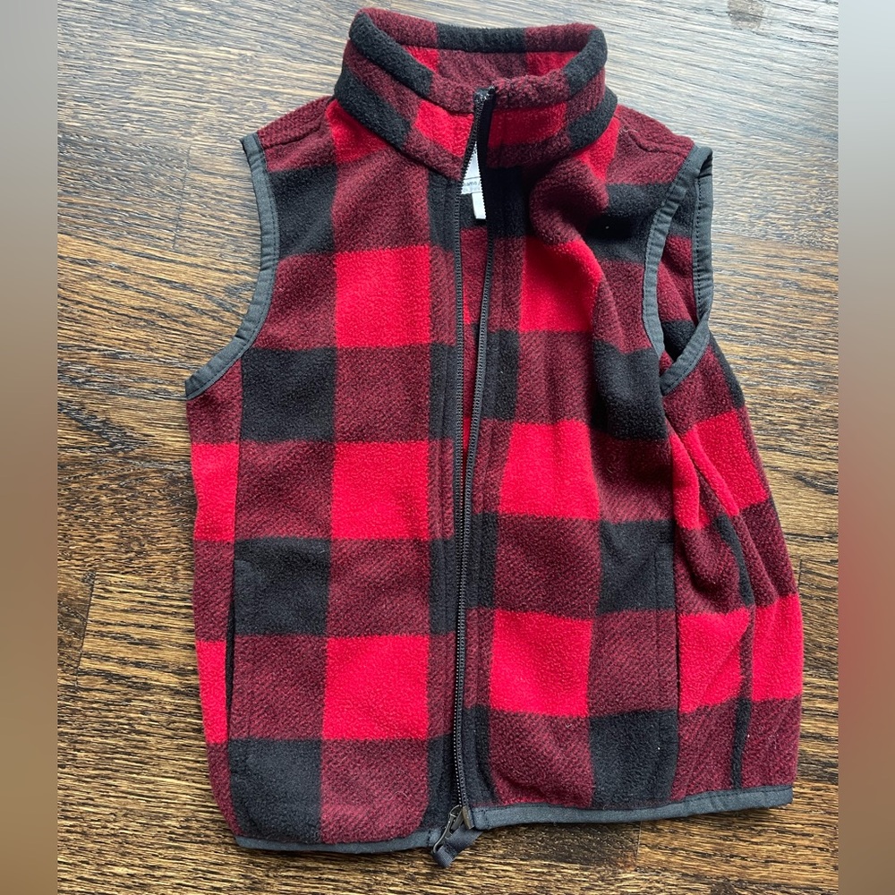 EUC Buffalo Plaid Fleece Vest